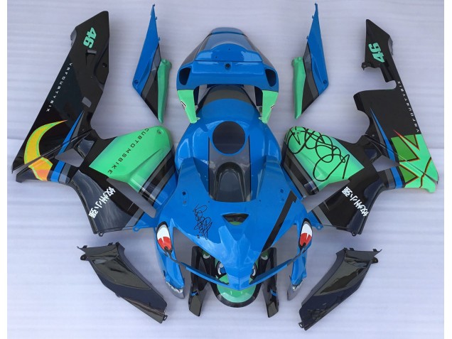 2005-2006 Blue Shark & Green Honda CBR600RR Motorcycle Fairing