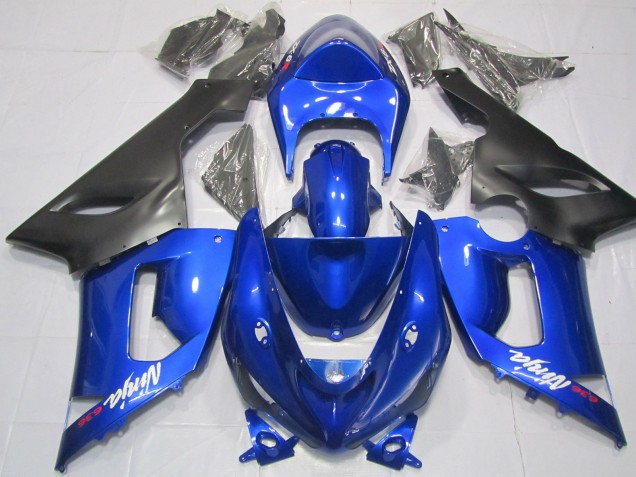 2005-2006 Blue and Black Kawasaki ZX6R Motorcycle Fairing