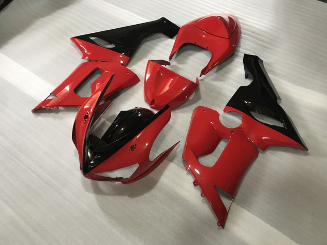 2005-2006 Custom Red and Black Kawasaki ZX6R Motorcycle Fairing 2005-2006 Custom Red and Black Kawasaki ZX6R Motorcycle Fairing