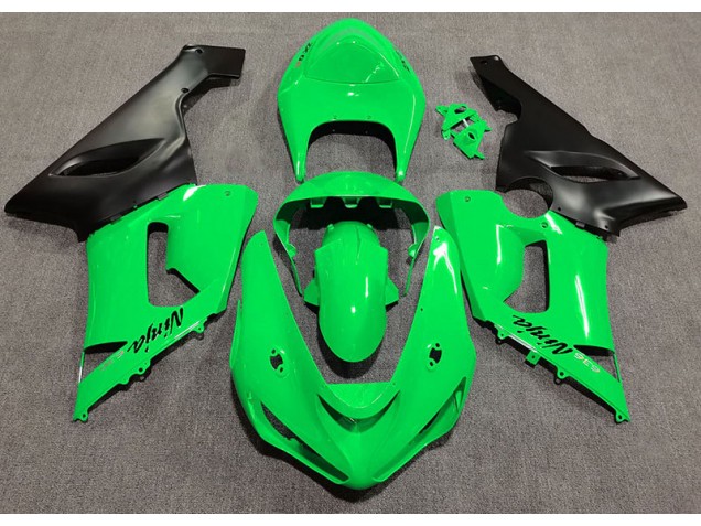2005-2006 Gloss Green Kawasaki ZX6R Motorcycle Fairing 2005-2006 Gloss Green Kawasaki ZX6R Motorcycle Fairing