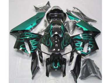 2005-2006 Gloss Teal Flame Honda CBR600RR Motorcycle Fairing