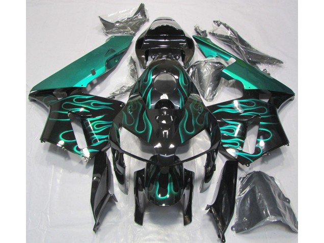 2005-2006 Gloss Teal Flame Honda CBR600RR Motorcycle Fairing 2005-2006 Gloss Teal Flame Honda CBR600RR Motorcycle Fairing