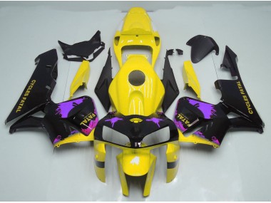 2005-2006 Gloss Yellow & Purple Splatter Honda CBR600RR Motorcycle Fairing