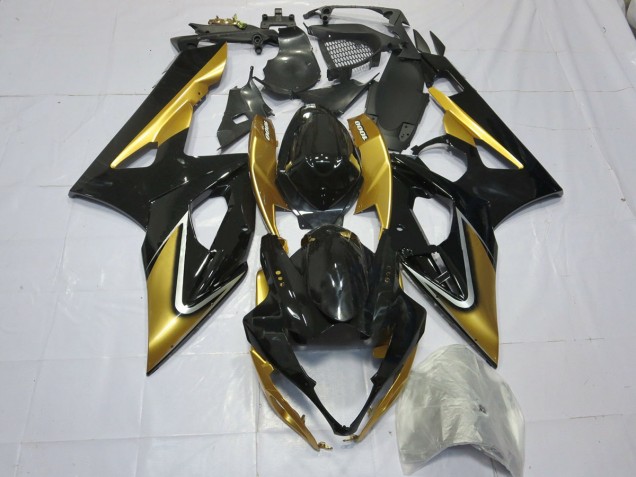 2005-2006 Gold and Black Suzuki GSXR 1000 Motorcycle Fairing 2005-2006 Gold and Black Suzuki GSXR 1000 Motorcycle Fairing