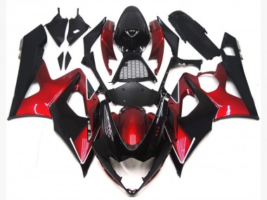 2005-2006 Maroon red and Gloss Black Suzuki GSXR 1000 Motorcycle Fairing