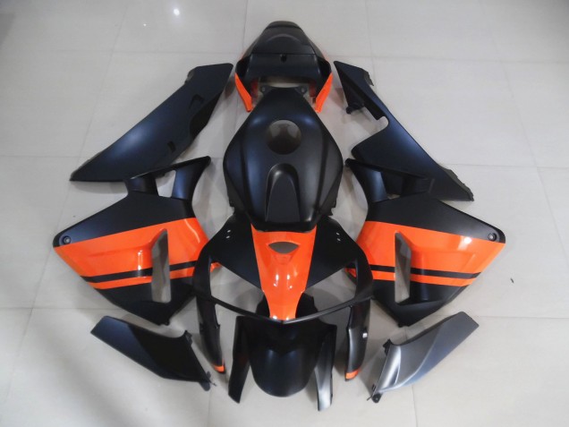 2005-2006 Matte Black & Gloss Orange Honda CBR600RR Motorcycle Fairing