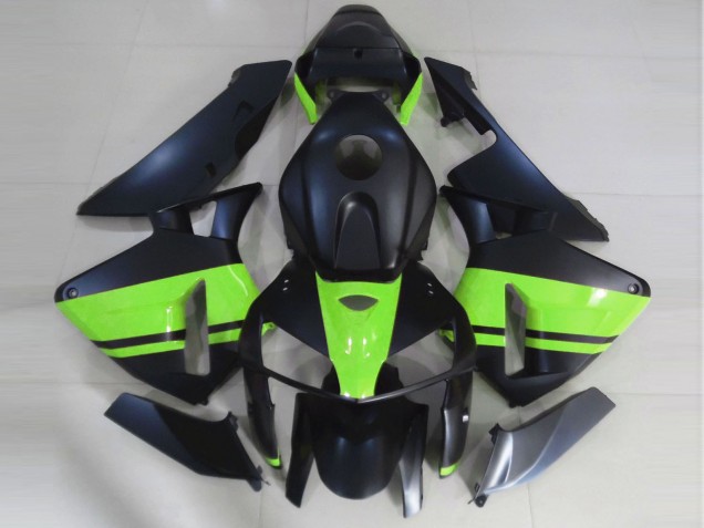 2005-2006 Matte Black & Light Green Honda CBR600RR Motorcycle Fairing