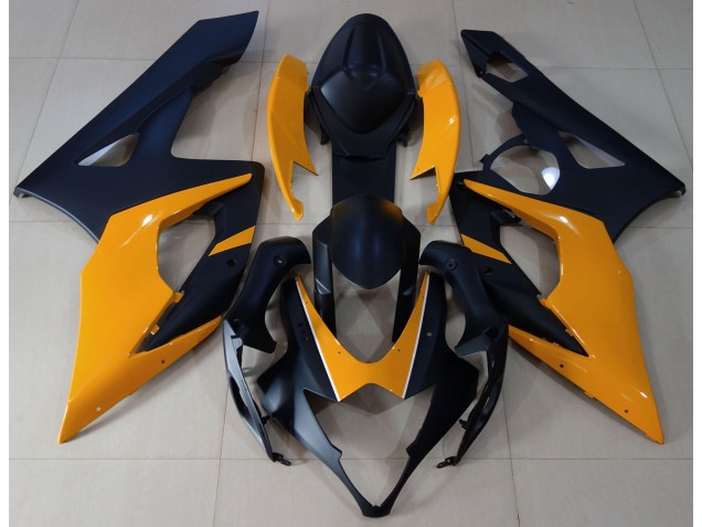 2005-2006 Matte Black & Light Orange Suzuki GSXR 1000 Motorcycle Fairing 2005-2006 Matte Black & Light Orange Suzuki GSXR 1000 Motorcycle Fairing