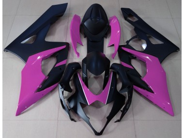 2005-2006 Matte Black & Pink Suzuki GSXR 1000 Motorcycle Fairing