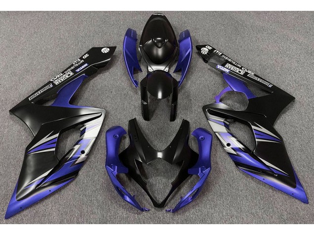 2005-2006 Matte Black and Blue Suzuki GSXR 1000 Motorcycle Fairing