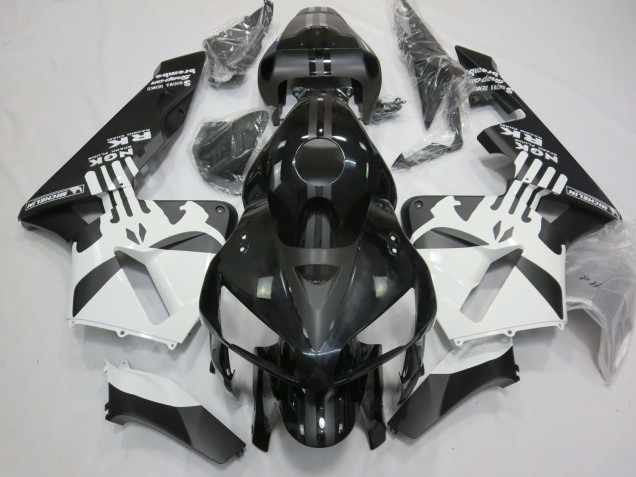 2005-2006 Matte Black & White Punisher Logo Honda CBR600RR Motorcycle Fairing