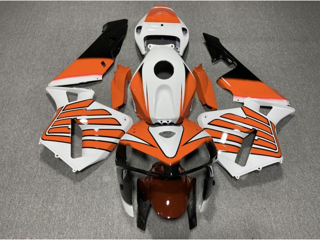 2005-2006 Orange and White Wings Honda CBR600RR Motorcycle Fairing 2005-2006 Orange and White Wings Honda CBR600RR Motorcycle Fairing