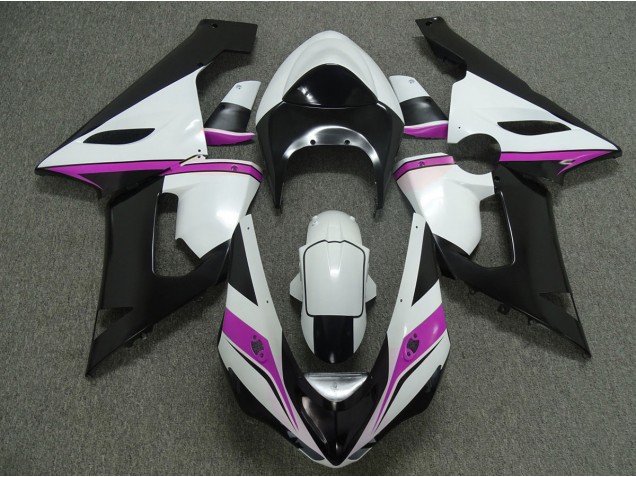 2005-2006 Pink White and Black Kawasaki ZX6R Motorcycle Fairing