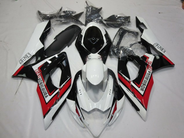 2005-2006 Red Black and White Suzuki GSXR 1000 Motorcycle Fairing 2005-2006 Red Black and White Suzuki GSXR 1000 Motorcycle Fairing