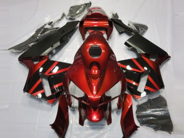 2005-2006 Red & Gloss Black Design Honda CBR600RR Motorcycle Fairing