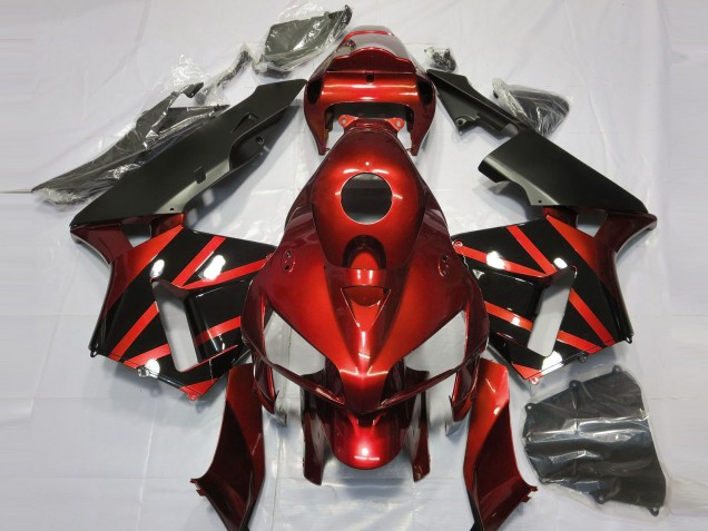 2005-2006 Red & Gloss Black Design Honda CBR600RR Motorcycle Fairing