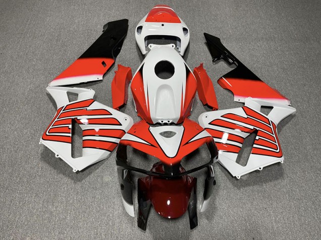 2005-2006 Red and White Wings Honda CBR600RR Motorcycle Fairing