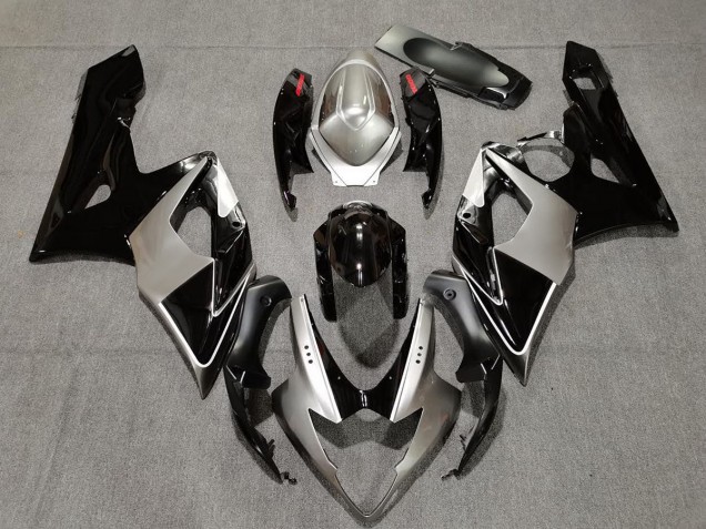 2005-2006 Silver and Black Suzuki GSXR 1000 Motorcycle Fairing