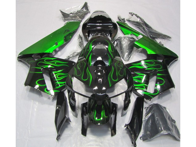 2005-2006 Vibrant Green Flame Honda CBR600RR Motorcycle Fairing