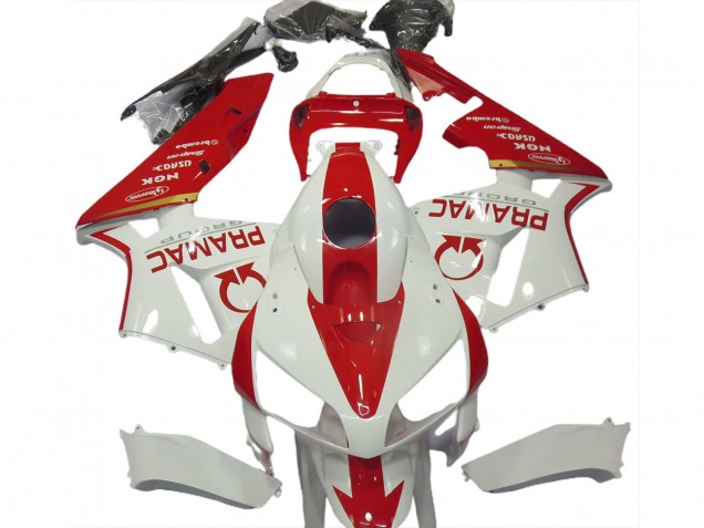 2005-2006 White and Red Custom Honda CBR600RR Motorcycle Fairing 2005-2006 White and Red Custom Honda CBR600RR Motorcycle Fairing