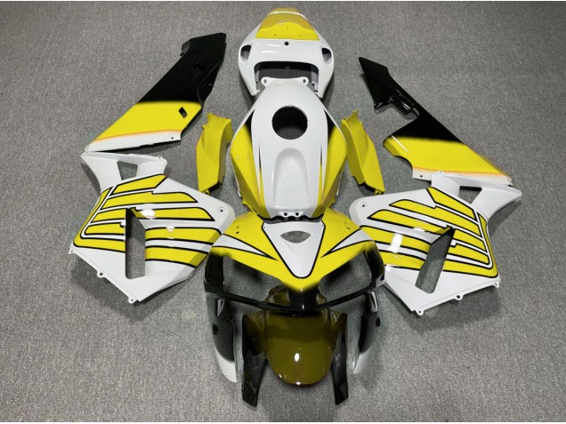 2005-2006 Yellow and White Wings Honda CBR600RR Motorcycle Fairing 2005-2006 Yellow and White Wings Honda CBR600RR Motorcycle Fairing