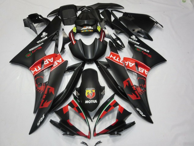 2006-2007 Abarth Matte Black Yamaha R6 Motorcycle Fairing