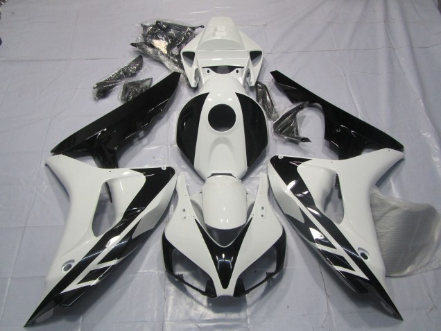 2006-2007 Black and White OEM Style No Decals Honda CBR1000RR Motorcycle Fairing