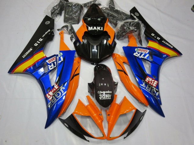 2006-2007 Blue Orange Yamaha R6 Motorcycle Fairing 2006-2007 Blue Orange Yamaha R6 Motorcycle Fairing