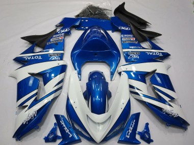 2006-2007 Blue White Ninja Kawasaki ZX10R Motorcycle Fairing