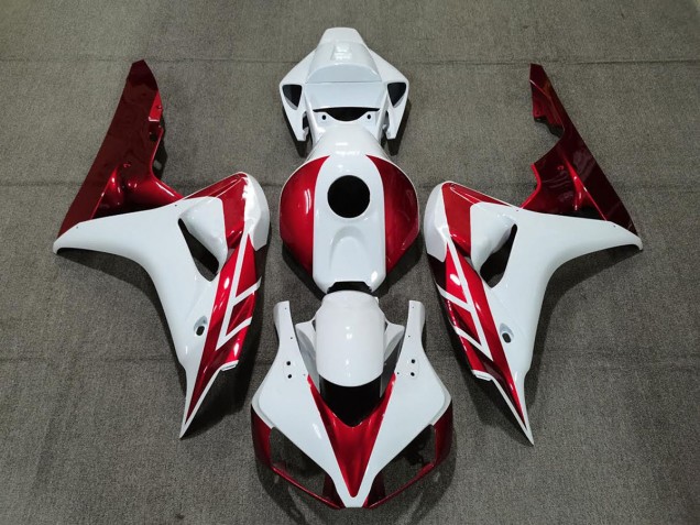 2006-2007 Candy Red and White Honda CBR1000RR Motorcycle Fairing 2006-2007 Candy Red and White Honda CBR1000RR Motorcycle Fairing