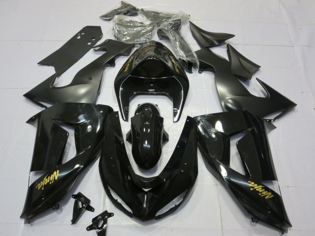 2006-2007 Gloss Black Gold Kawasaki ZX10R Motorcycle Fairing 2006-2007 Gloss Black Gold Kawasaki ZX10R Motorcycle Fairing
