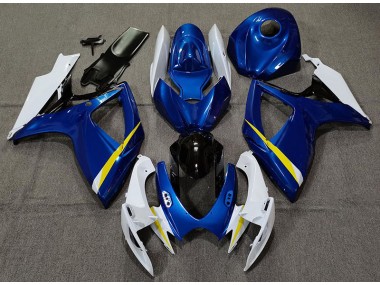 2006-2007 Gloss Blue White and Yellow Suzuki GSXR 600-750 Motorcycle Fairing