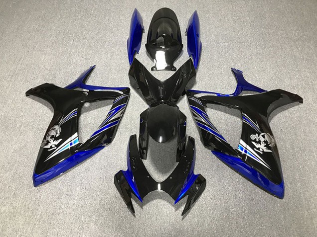 2006-2007 Gloss Blue and Black Design Suzuki GSXR 600-750 Motorcycle Fairing 2006-2007 Gloss Blue and Black Design Suzuki GSXR 600-750 Motorcycle Fairing