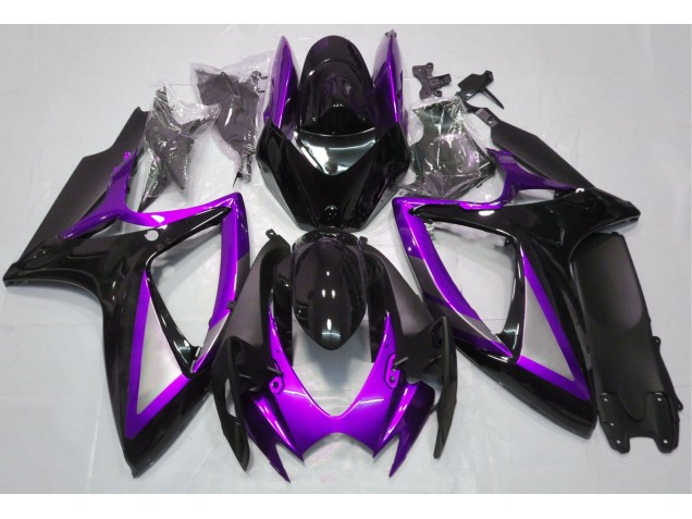 2006-2007 Gloss Purple and Black Suzuki GSXR 600-750 Motorcycle Fairing 2006-2007 Gloss Purple and Black Suzuki GSXR 600-750 Motorcycle Fairing