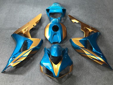 2006-2007 Light Blue & Gold Honda CBR1000RR Motorcycle Fairing