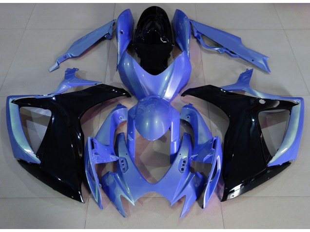 2006-2007 Light Blue and Black Suzuki GSXR 600-750 Motorcycle Fairing