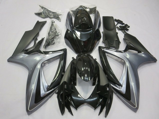 2006-2007 Light Silver And Black Suzuki GSXR 600-750 Motorcycle Fairing 2006-2007 Light Silver And Black Suzuki GSXR 600-750 Motorcycle Fairing