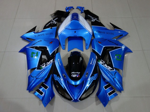 2006-2007 Liquid Blue & Logos Kawasaki ZX10R Motorcycle Fairing 2006-2007 Liquid Blue & Logos Kawasaki ZX10R Motorcycle Fairing