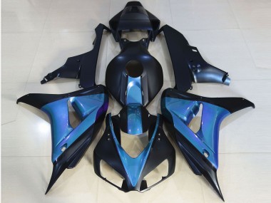 2006-2007 Matte Black & Light Blue Honda CBR1000RR Motorcycle Fairing