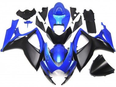 2006-2007 Matte Black and Blue OEM Custom Style Suzuki GSXR 600-750 Motorcycle Fairing