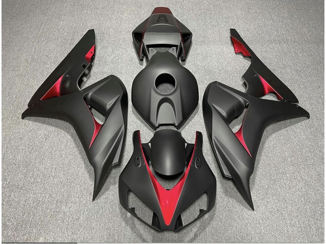 2006-2007 Matte Black and Light Blue Honda CBR1000RR Motorcycle Fairing