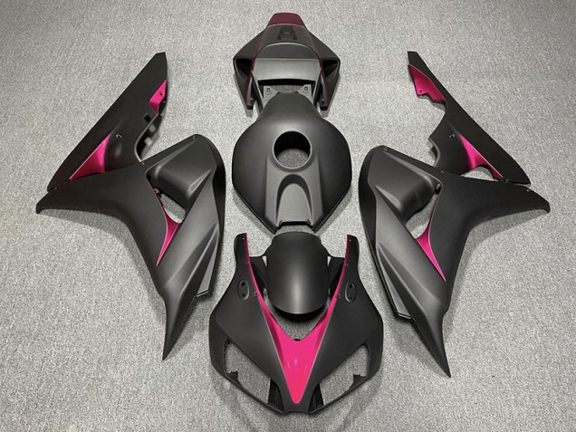 2006-2007 Matte Black and Pink Honda CBR1000RR Motorcycle Fairing 2006-2007 Matte Black and Pink Honda CBR1000RR Motorcycle Fairing
