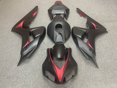 2006-2007 Matte Black and Red Honda CBR1000RR Motorcycle Fairing