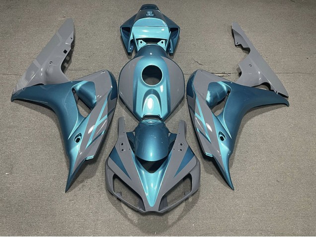 2006-2007 Nardo Grey and Light Blue Honda CBR1000RR Motorcycle Fairing