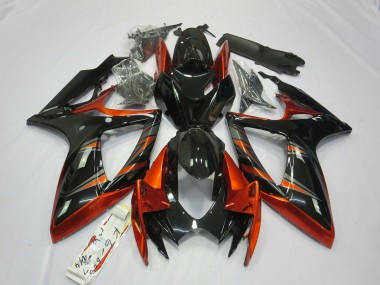 2006-2007 Orange and Black Suzuki GSXR 600-750 Motorcycle Fairing