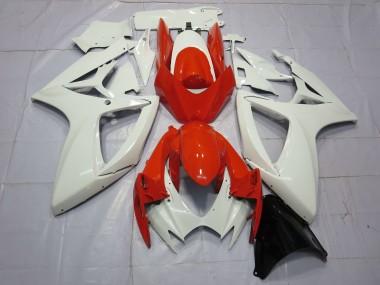 2006-2007 Orange and White Suzuki GSXR 600-750 Motorcycle Fairing
