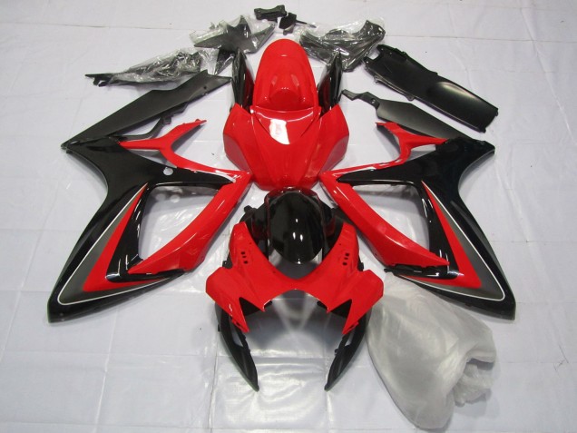2006-2007 Red Black and Grey Suzuki GSXR 600-750 Motorcycle Fairing