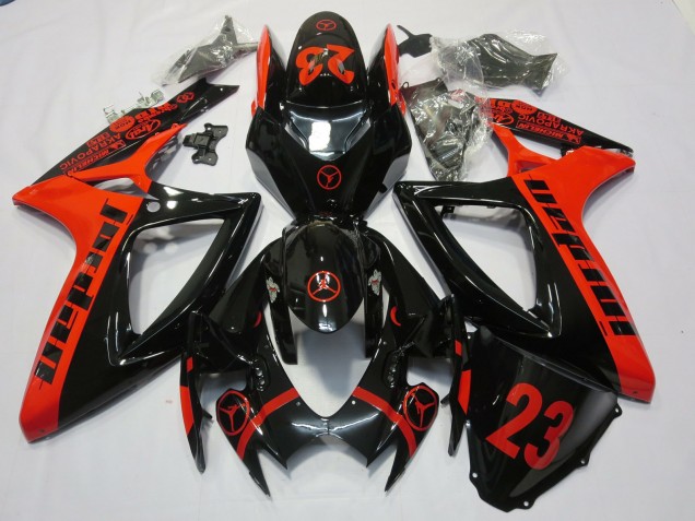 2006-2007 Red Jordan Suzuki GSXR 600-750 Motorcycle Fairing