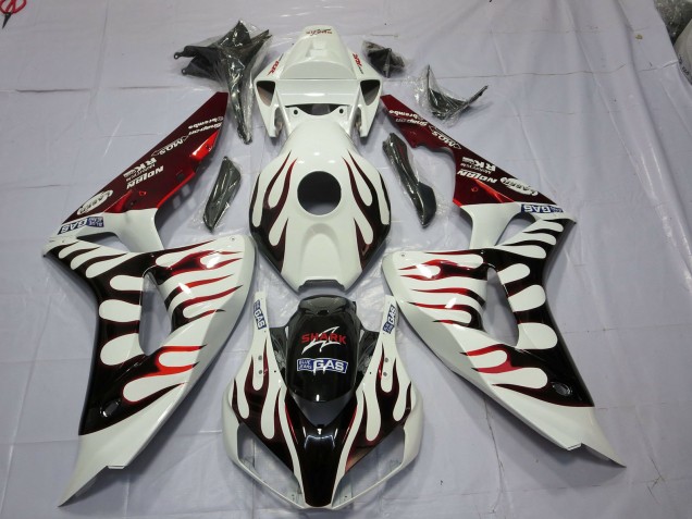 2006-2007 Red and Black Flame Honda CBR1000RR Motorcycle Fairing