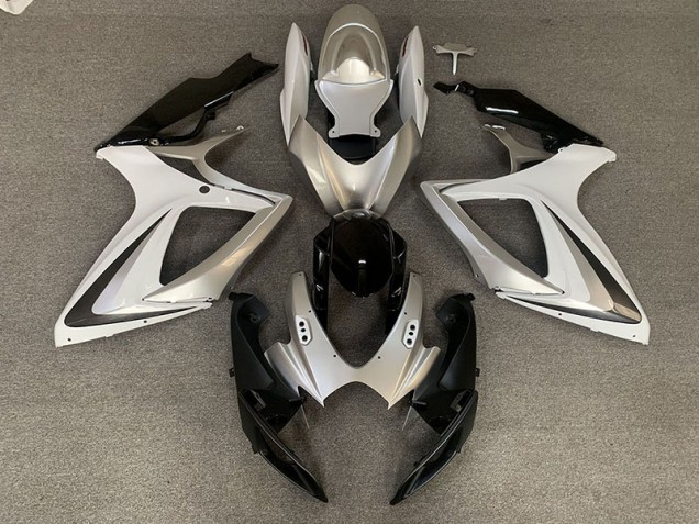 2006-2007 Silver White OEM Style Suzuki GSXR 600-750 Motorcycle Fairing